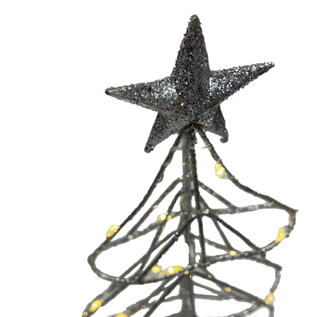 Stromek s hvězdou LED stříbrný 30 cm Prodex X107050