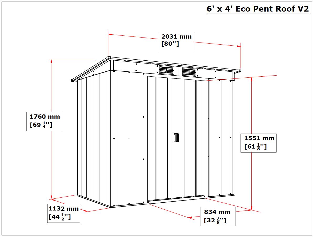 Pent Roof Eco Zahradní domek 2,5 m² + podlahové profily, antracit DURAMAX 50023