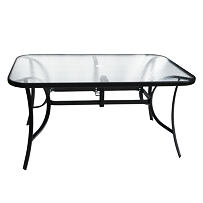 XT1012T Zahradní stůl 150 x 90 cm, černý s čirým sklem ROJAPLAST 1012T