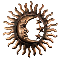 Dekorace kov slunce + měsíc malá Prodex A00673