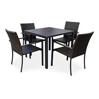 Zahradní jídelní nábytek - stůl Viking M + 4x židle Wicker Pat NOELA 34570499