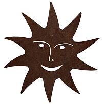 Zahradní dekorace slunce 49 x 49 cm, corten CORGARDEN 1066