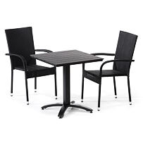 Jídelní sestava - stůl Reus a 2x židle Madrid antracit IWHome IWH-10150008