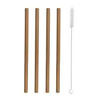 Brčko nápojové s kartáčkem, 20 cm, bambusové 4 ks ORION 151432