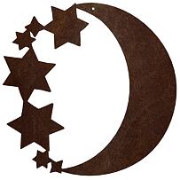 Zahradní dekorace měsíc 31 x 31 cm, corten CORGARDEN 1067