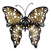 Motýl kov hnědobéžový větší 37 x 34 cm Prodex A00568