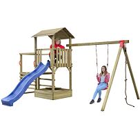 Dětská hrací sestava ANIA premium - houpačka, skluzavka, domeček, lezecká stěna