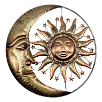 Dekorace kov slunce + měsíc střední  45 cm Prodex A00672
