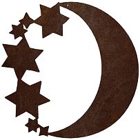 Zahradní dekorace měsíc 50 x 50 cm, corten CORGARDEN 1068