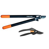 SET nůžky na silné větve převodové M + nůžky jednoruční Fiskars 112290+111260