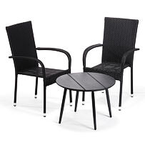 Jídelní sestava - stolek Elche a 2x židle Madrid antracit IWHome IWH-10150015