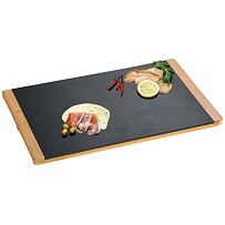 Bufetový talíř, 45 x 30 x 1,5 cm, břidlice/bambus KESPER 38131
