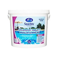 Sparkly POOL Chlorové tablety do bazénu 6v1 multifunkční 200g 5 kg
