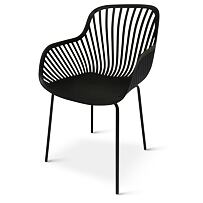 Gaby Designové křeslo, polypropylen/ocel, černé, set 4 ks NOELA 34570109