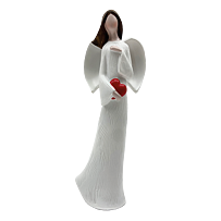 Anděl bílý s červeným srdcem 21 cm Prodex JY21101112