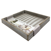Tácek dřevěný čtverec šedý 25 x 25 cm Prodex 670610