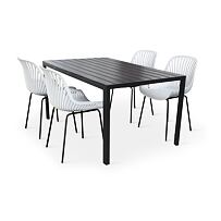 Zahradní jídelní nábytek - stůl Viking L + 4x židle Gaby, šedá NOELA 34570501GSZ