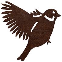 Zahradní dekorace vrabec 2, 15 x 16 cm, corten CORGARDEN 1058
