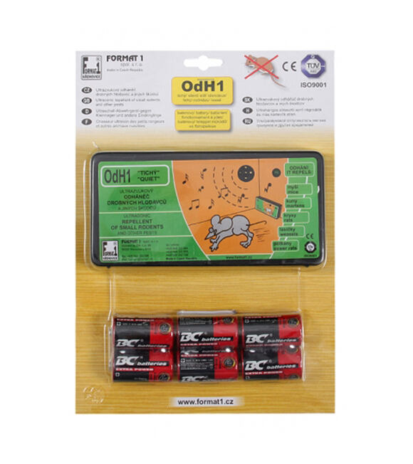 Odháněč kun, myší a potkanů OdH1 s bateriemi - ultrazvukový tichý FORMAT1 49180