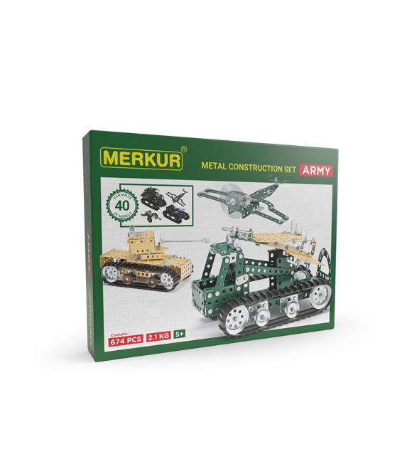 Army set, 674 dílů, 40 modelů Merkur 10991129