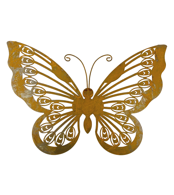 Motýl plechový rezavý závěsný 46 x 30 cm Prodex 522070