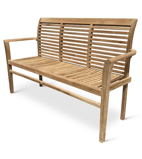 Stucking/New Zahradní stohovatelná lavice 150 cm, teak, světle hnědá NOELA 3457455