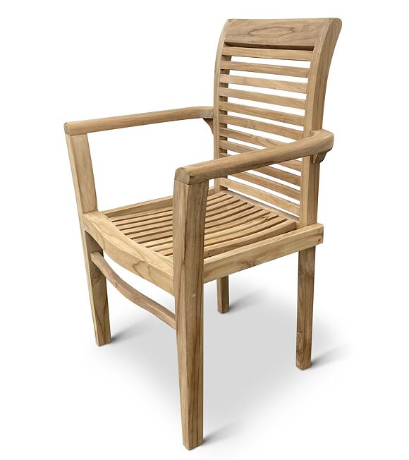 Stucking/New Zahradní stohovatelné křeslo, teak, světle hnědé NOELA 345745