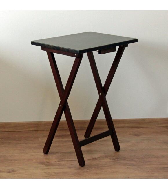 Skládací stolek dřevěný, černohnědý SD122