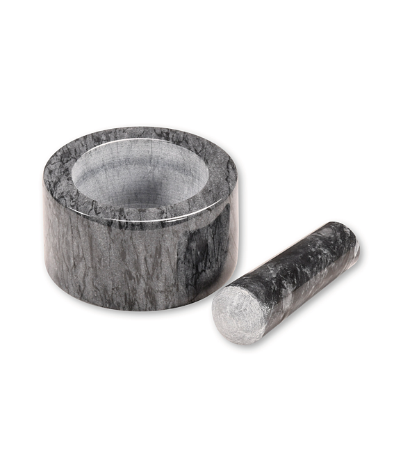 Hmoždíř s paličkou, Ø 13 cm, šedý leštěný mramor KESPER 71504