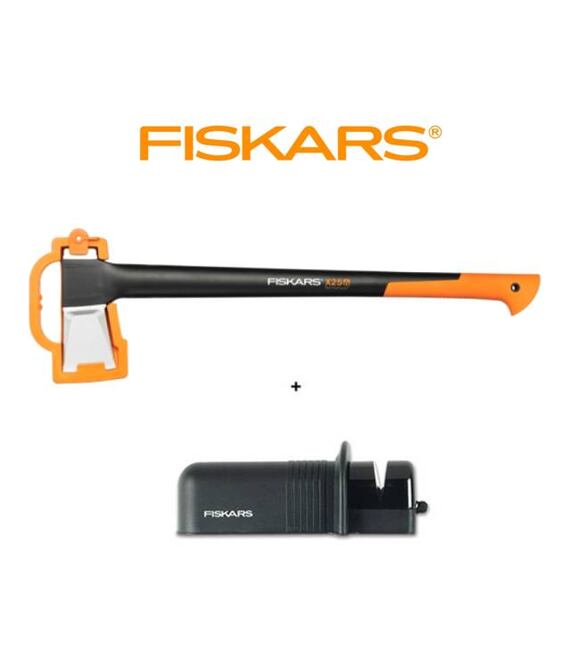 Sekera Fiskars štípací X25 - XL 122483 + ostřič Solid - SET Fiskars 122483 a 120005