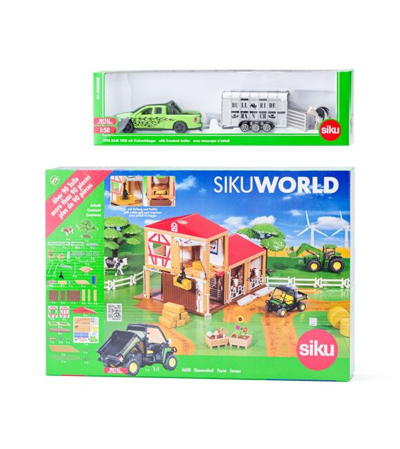 SIKU World - farma s autem pro přepravu dobytka 56081998