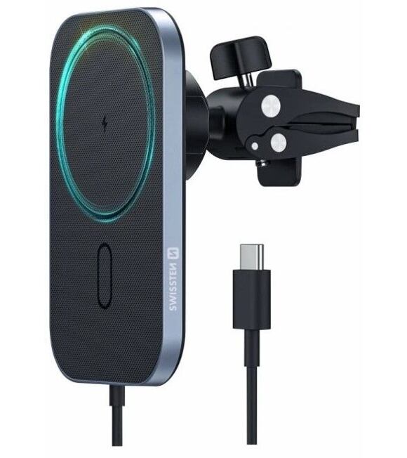 MagSafe Magnetický držák na mobil do auta s bezdrátovým nabíjením 15 W SWISSTEN 65010609