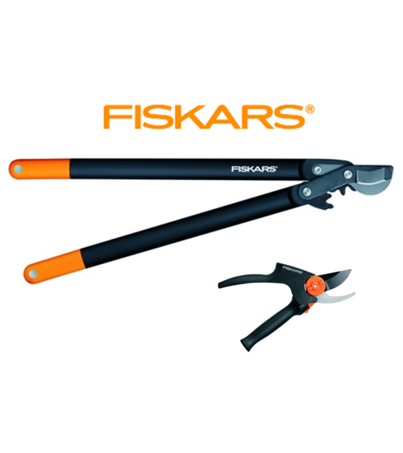 SET nůžky na silné větve převodové L + nůžky dvoučepelové M FISKARS 111520+112590