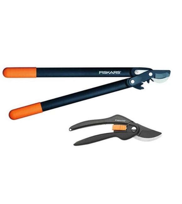SET nůžky na silné větve převodové M + nůžky jednoruční Fiskars 112290+111260