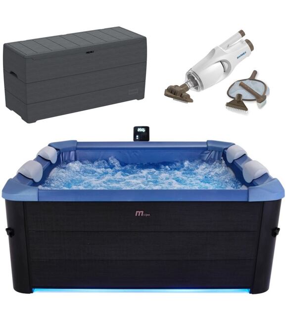 SET Oslo Sapphire F-SA063W Vířivý bazén 850 l MSPA 11400283 + Durabox 270 l +  Bazénový vysavač ProS