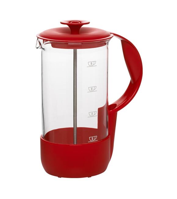 Konvice z varného skla na sypaný čaj nebo kávu French press Red Neo Emsa 516248