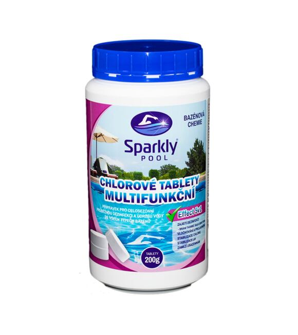 Sparkly POOL Chlorové tablety do bazénu 5v1 multifunkční 200g 1 kg