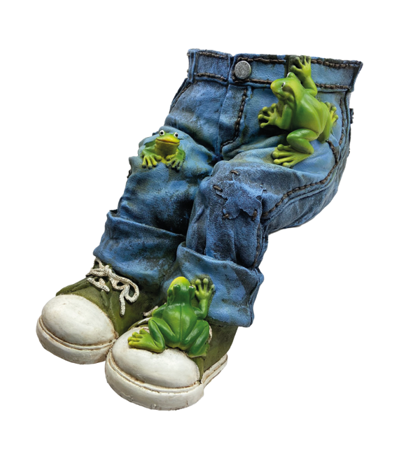 Květináč - obal sedící džíny + žabky a boty 37 x 21 x 28 cm Prodex A00379