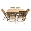 Zahradní dřevěný nábytek - stůl Garden I. + 6x křeslo Clasic, teak NOELA 3459172