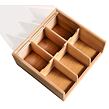 Organizér na čaje, 6 přihrádek, 22 x 21 x 9,5 cm, bambus/plast KESPER 58903