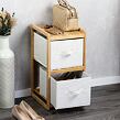 Regál s boxy 57 x 29,5 x 33,5 cm, 2 police, bambus KESPER 54275