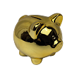 Kasička prasátko zlaté 15 x 13 cm Prodex P17470