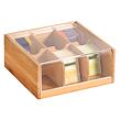 Organizér na čaje, 6 přihrádek, 22 x 21 x 9,5 cm, bambus/plast KESPER 58903